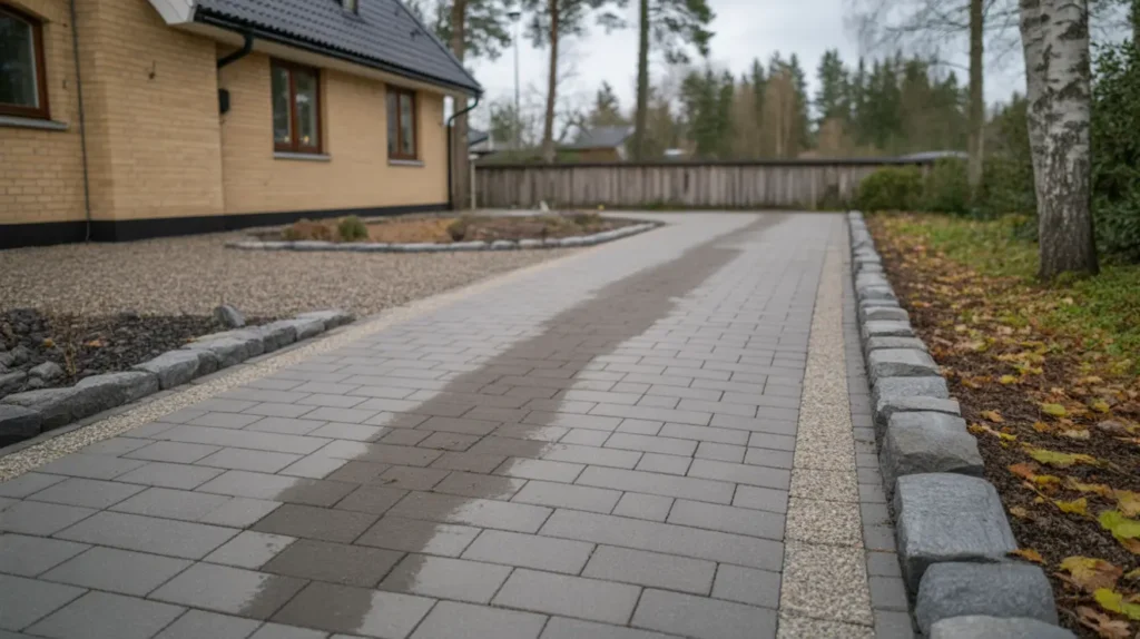 platts ttning av uppfart med kantsten i vendels malm vendels